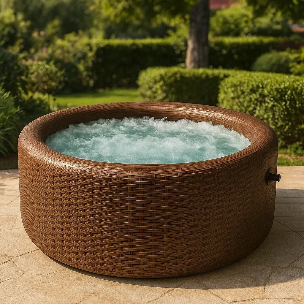 Spa gonflable 180x180x66 cm marron foncé 4 personnes sUfeIJL351gM-Meuzen
