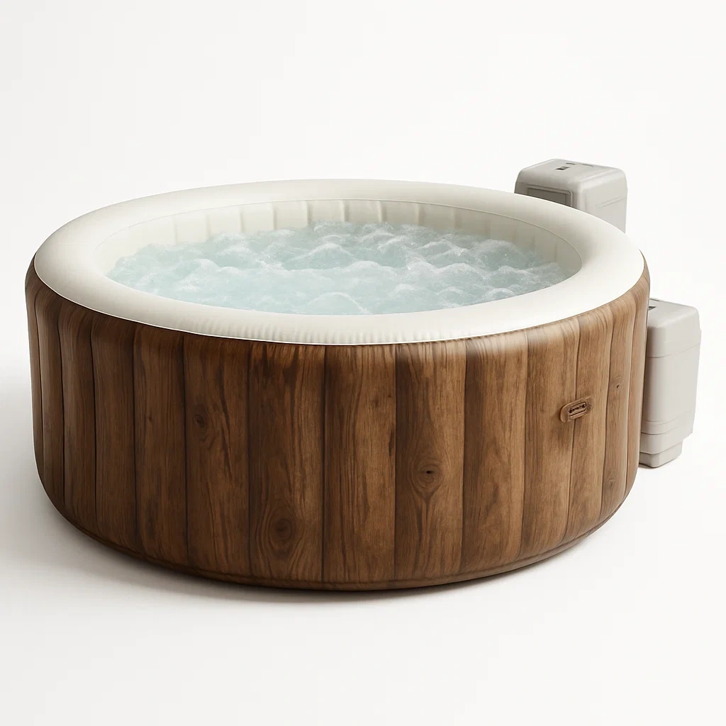 Spa gonflable 180x180x70 cm bois/blanc 4 personnes CLieUHo298ws-Meuzen