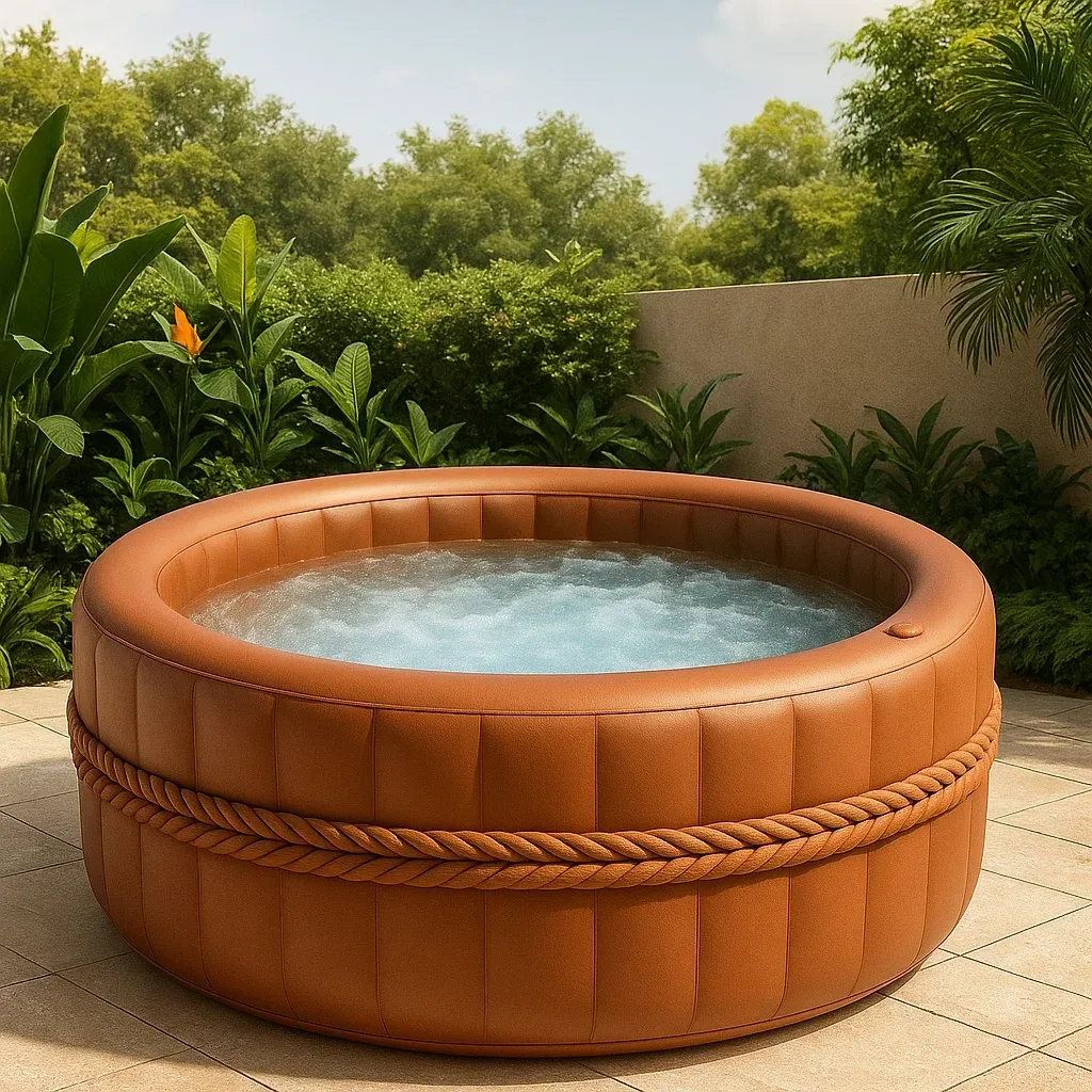Spa gonflable 180x180x70 cm marron 4 personnes CHBPHjJ352PC-Meuzen