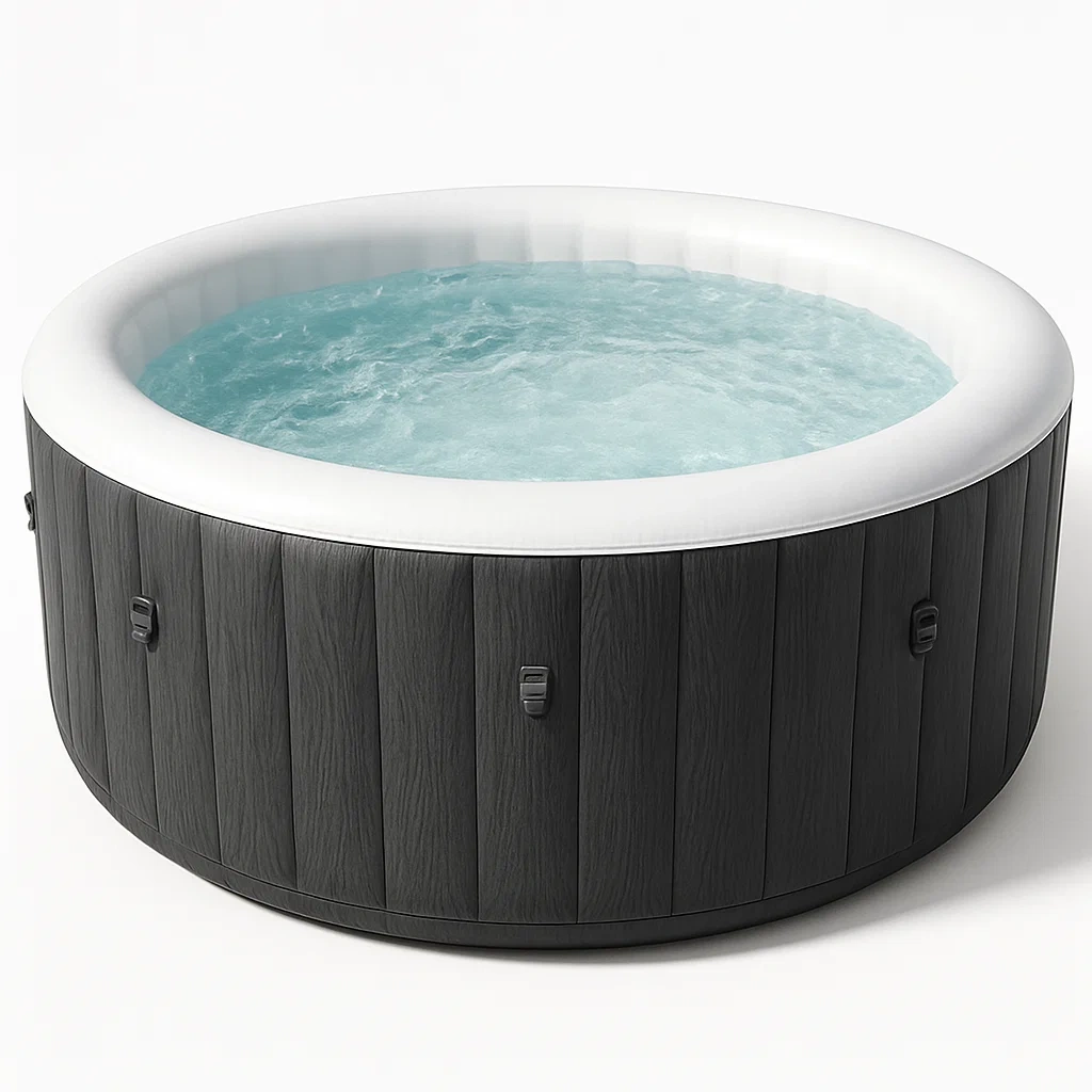 Spa gonflable 196x196x71 cm gris foncé/blanc pour 4 personnes xnfeJCS301kE-Meuzen