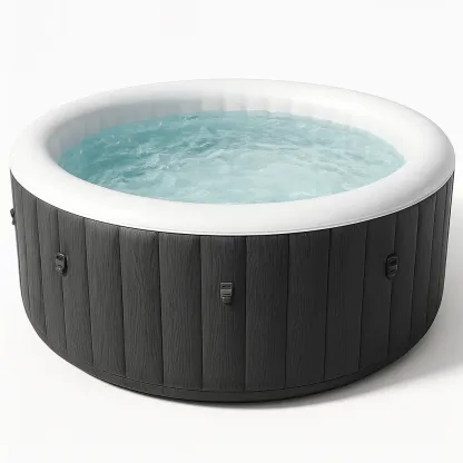 Spa gonflable 196x196x71 cm gris foncé/blanc pour 4 personnes xnfeJCS301kE-Meuzen