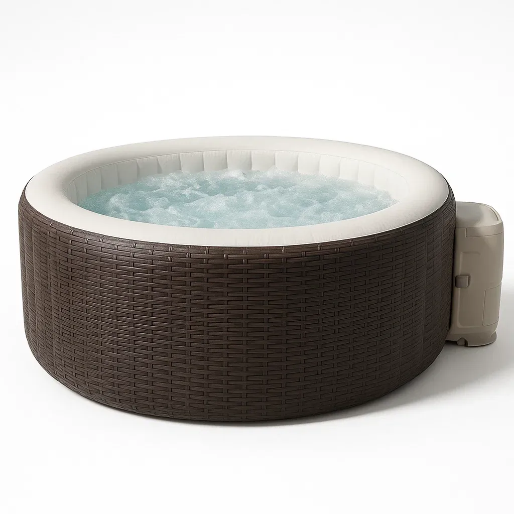 Spa gonflable 180x180x70 cm marron foncé/blanc 4 personnes ZMSPQIi285kj-Meuzen