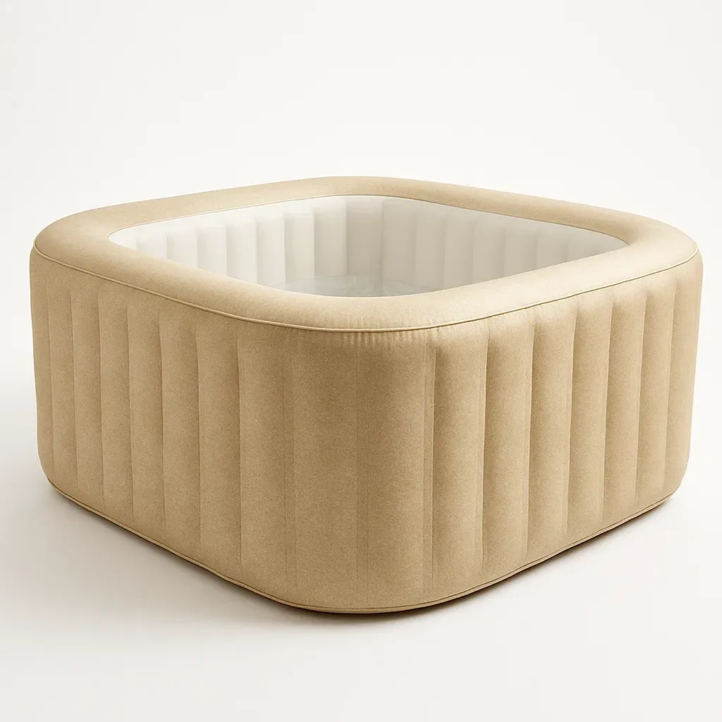 Spa gonflable 180x180x71 cm beige/blanc, pour 4 personnes JmACZLc306yw-Meuzen