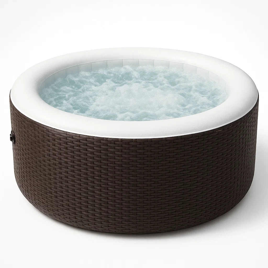 Spa gonflable 196x196x71 cm marron/blanc pour 4 personnes PpCNdrf307nI-Meuzen