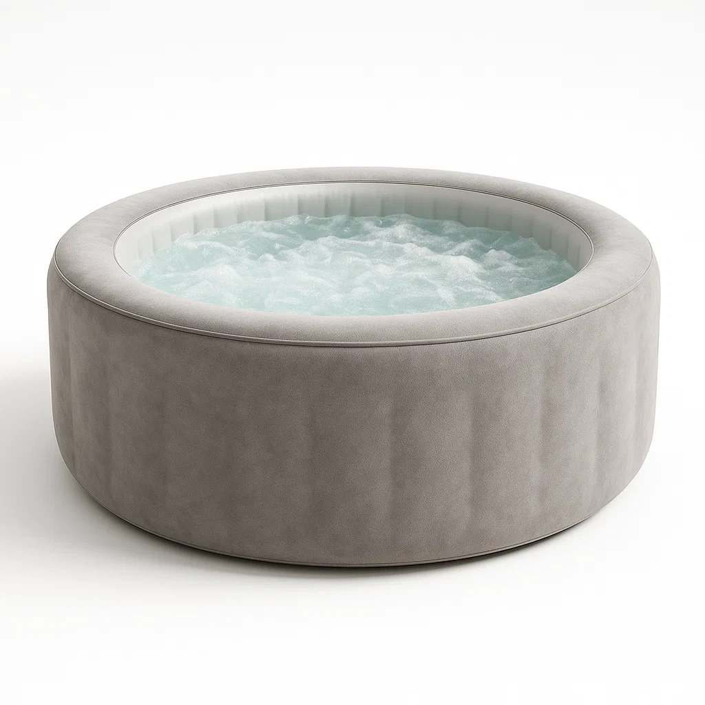 Spa gonflable 180x180x66 cm gris/blanc 4 personnes waSoaAN309cK-Meuzen