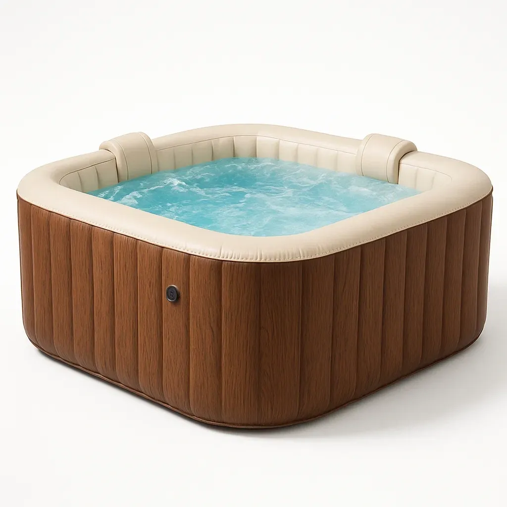 Spa gonflable 185x185x68 cm bois/beige 4 personnes zKnibgp310tl-Meuzen