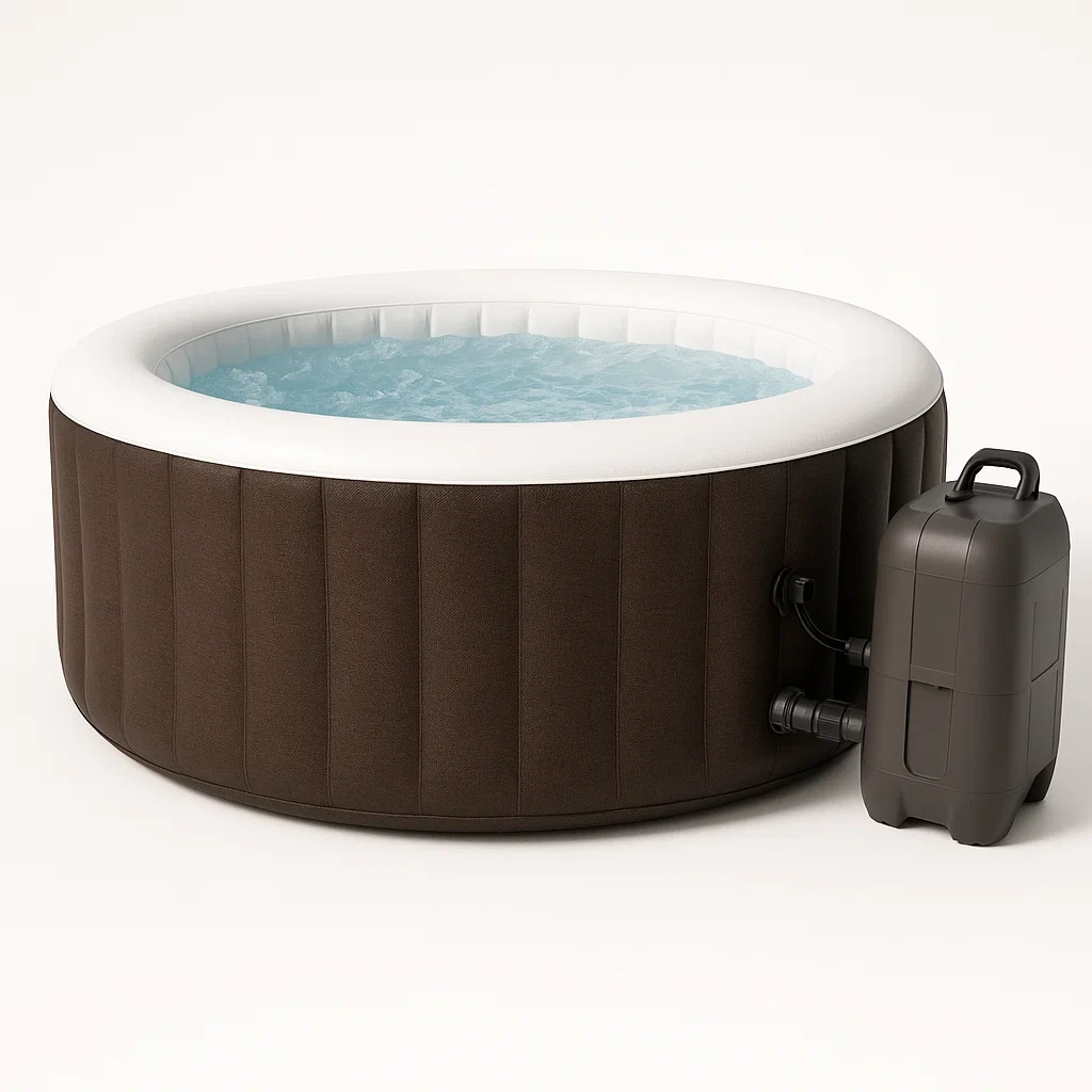 Spa gonflable 200x200x70 cm, marron/blanc, 4 personnes WnDywIz287Nl-Meuzen