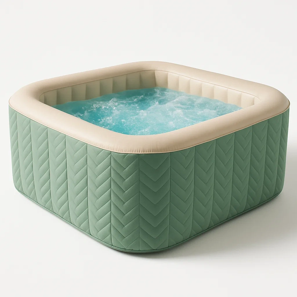 Spa gonflable 180x180x68 cm vert/beige pour 4 personnes MDafQbu314YI-Meuzen