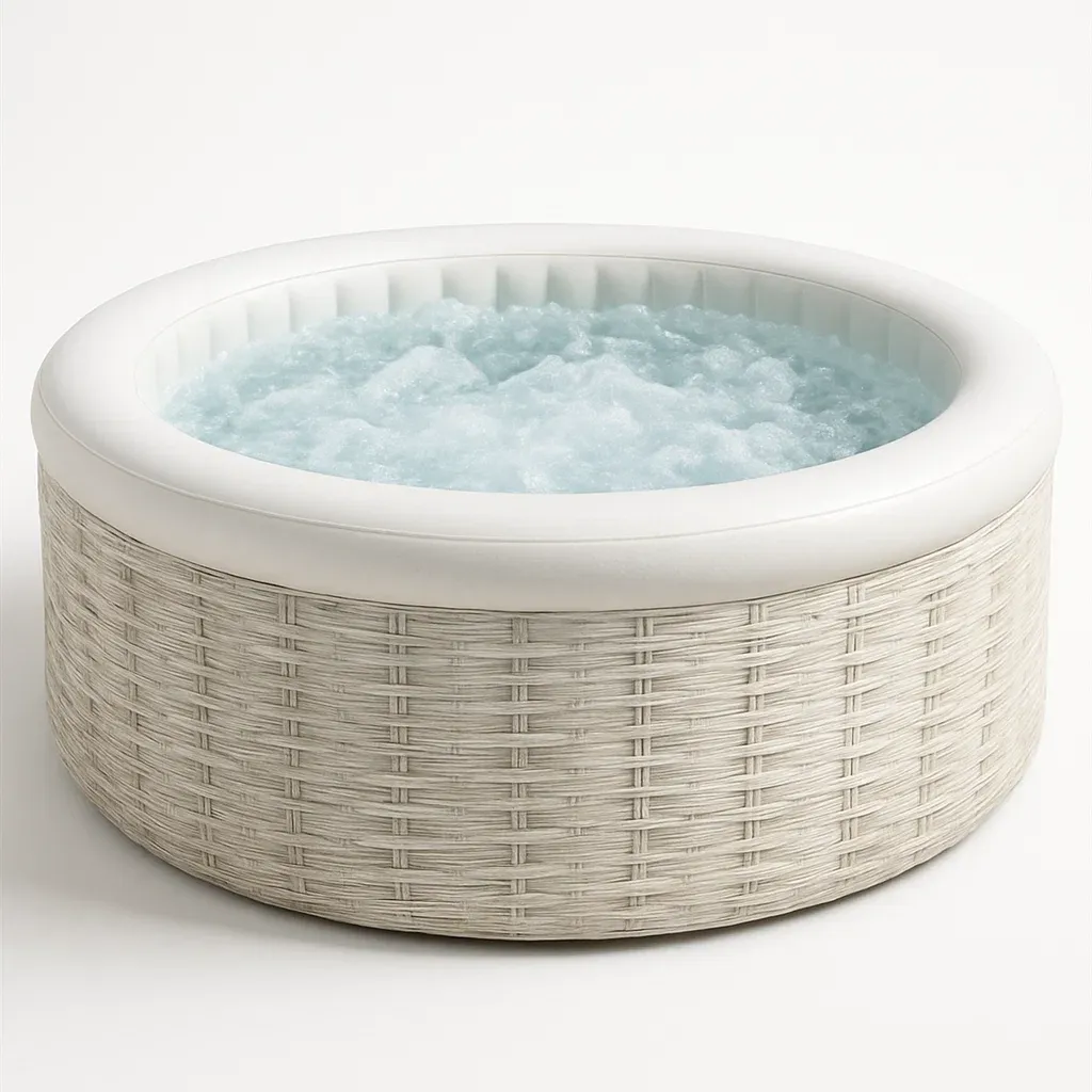 Spa gonflable 180x180x66 cm beige/blanc 4 personnes ysJIfDu315YO-Meuzen