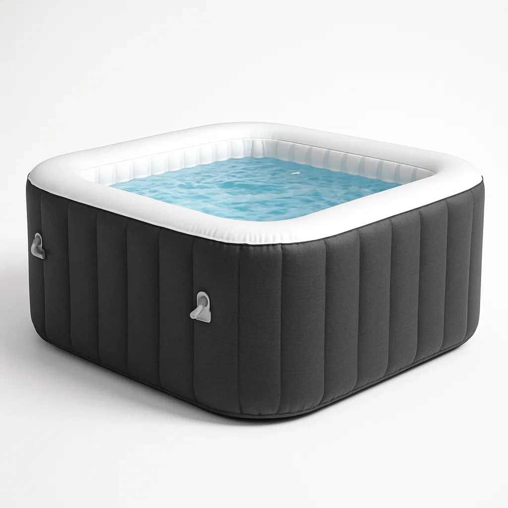 Spa gonflable 185x185x68 cm noir/blanc pour 4 personnes rIGnbsl332mu-Meuzen