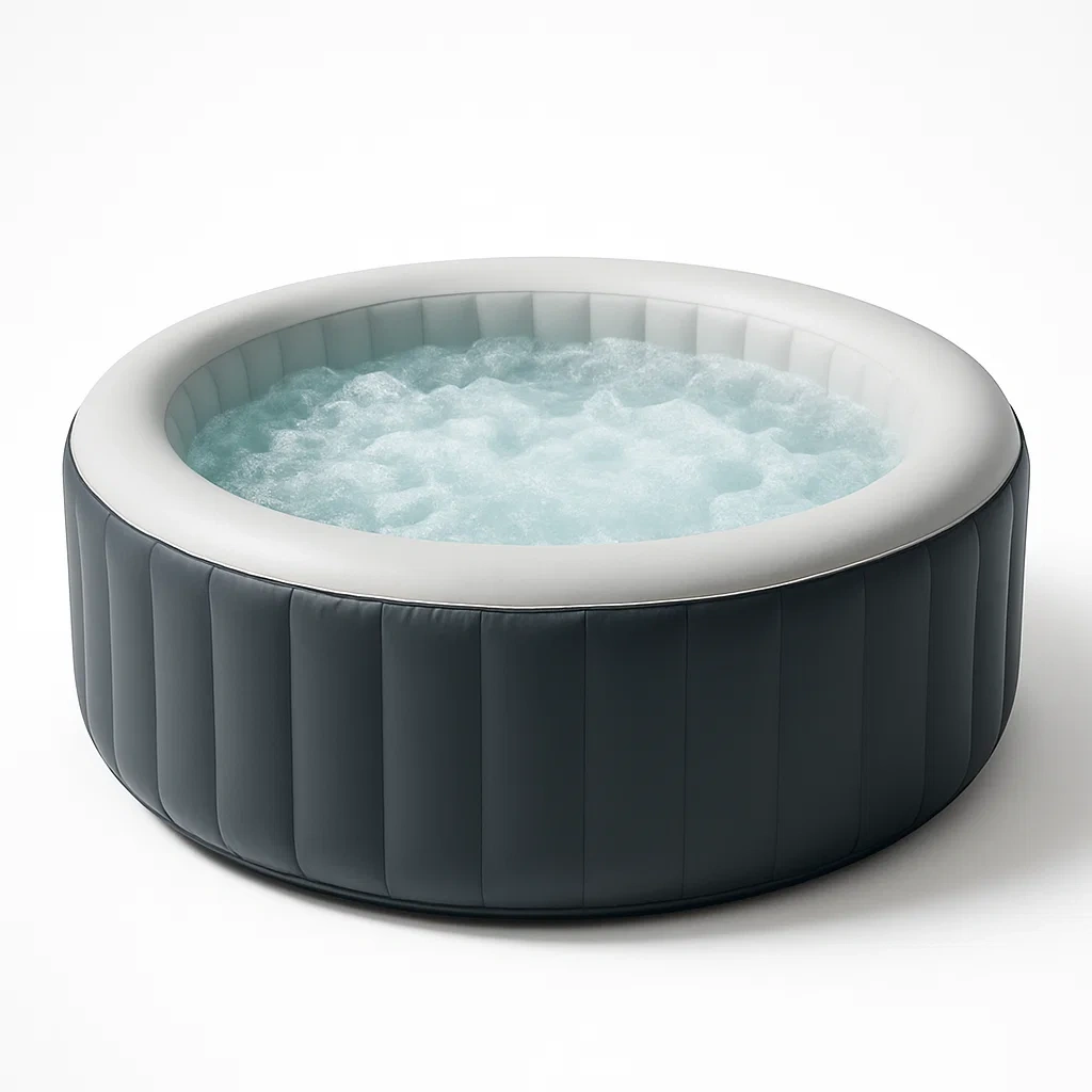 Spa gonflable 196x196x71 cm gris bleu foncé/blanc pour 4 personnes ucLaoXt289yD-Meuzen