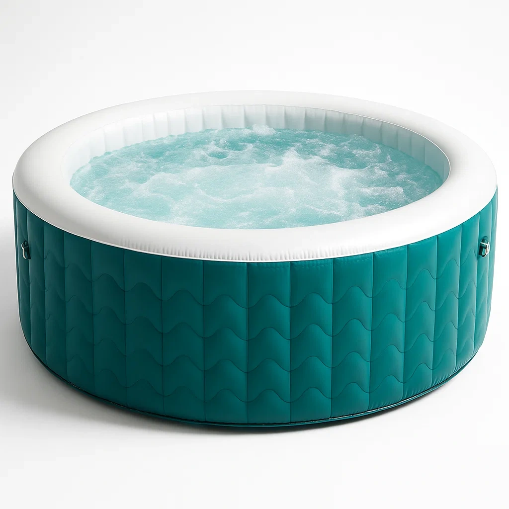 Spa gonflable 180x180x66 cm vert turquoise/blanc 4 personnes pnSaSPQ339HF-Meuzen