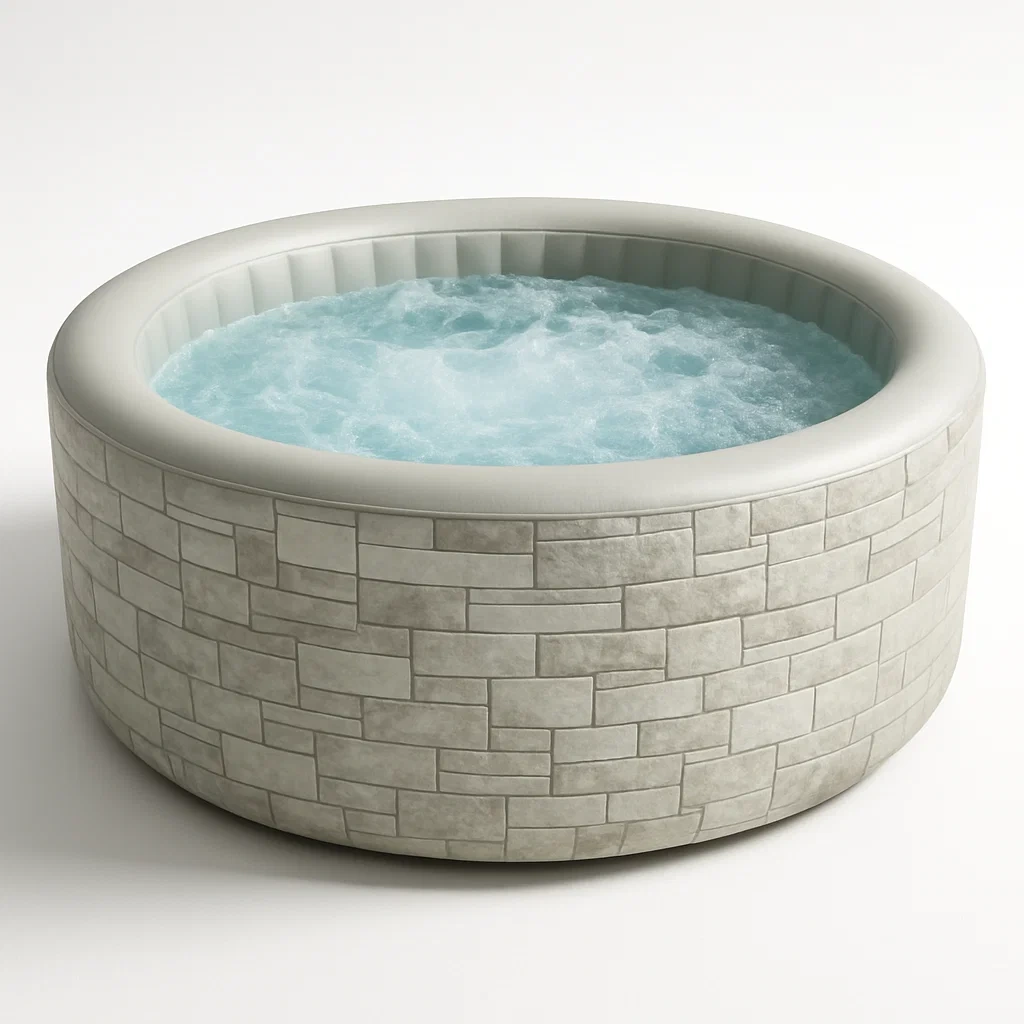 Spa gonflable 196x196x71 cm gris pierre/blanc, pour 4 personnes UlRLJjU342Jy-Meuzen