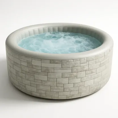 Spa gonflable 196x196x71 cm gris pierre/blanc, pour 4 personnes UlRLJjU342Jy-Meuzen