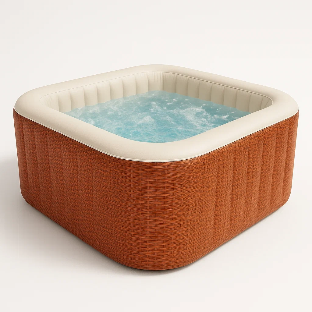 Spa gonflable 180x180x70 cm marron/beige 4 personnes HquYtPl346kz-Meuzen