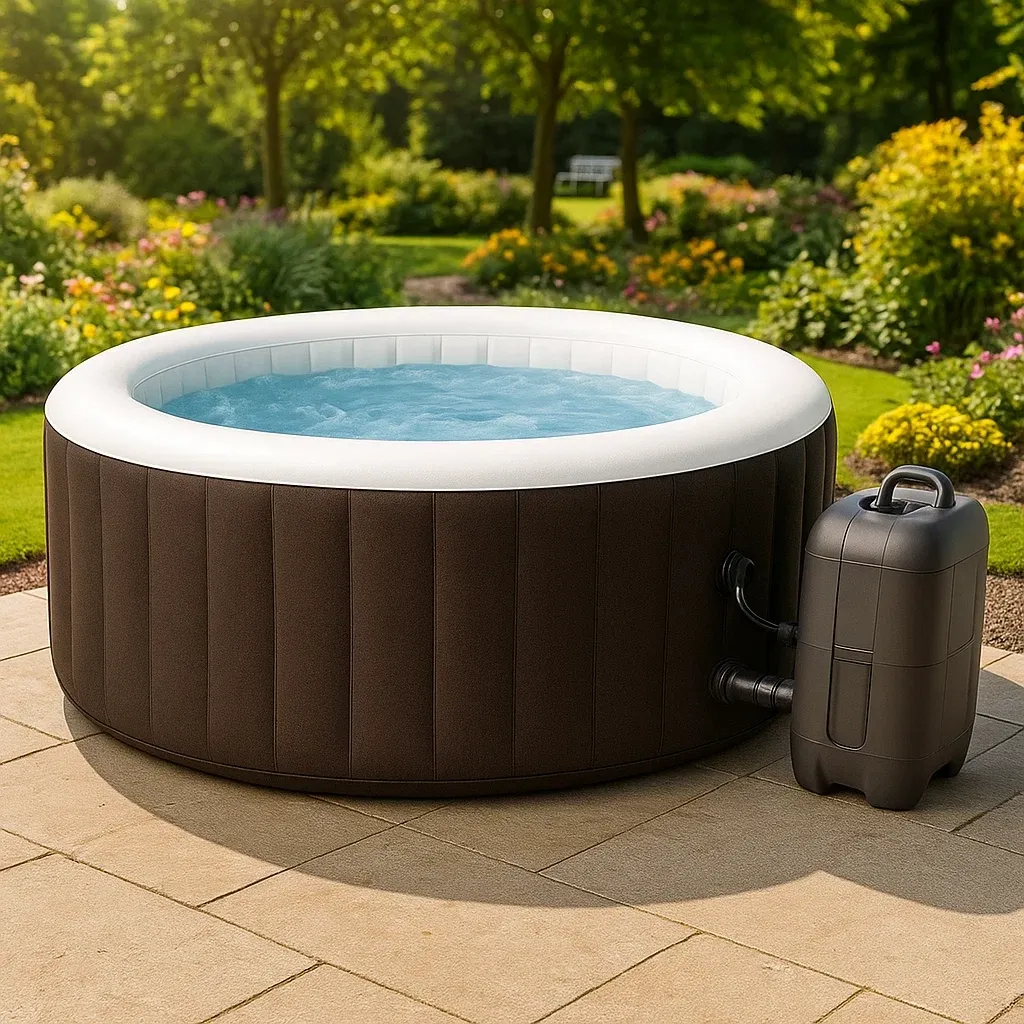 Spa gonflable 200x200x70 cm, marron/blanc, 4 personnes WnDywIz287Nl-Meuzen