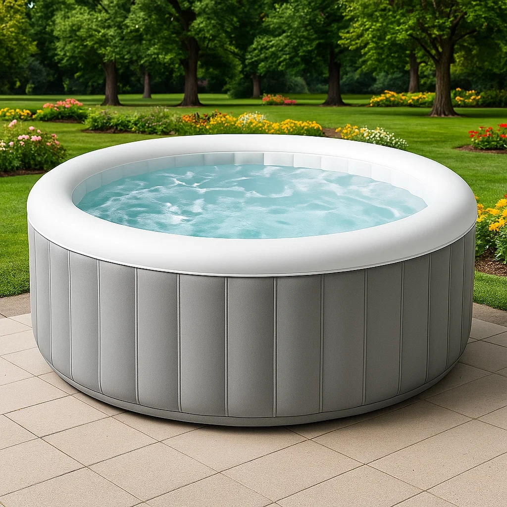 Spa gonflable 180x180x70 cm gris clair/blanc 4 personnes utXfczk291xU-Meuzen