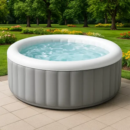 Spa gonflable 180x180x70 cm gris clair/blanc 4 personnes utXfczk291xU-Meuzen