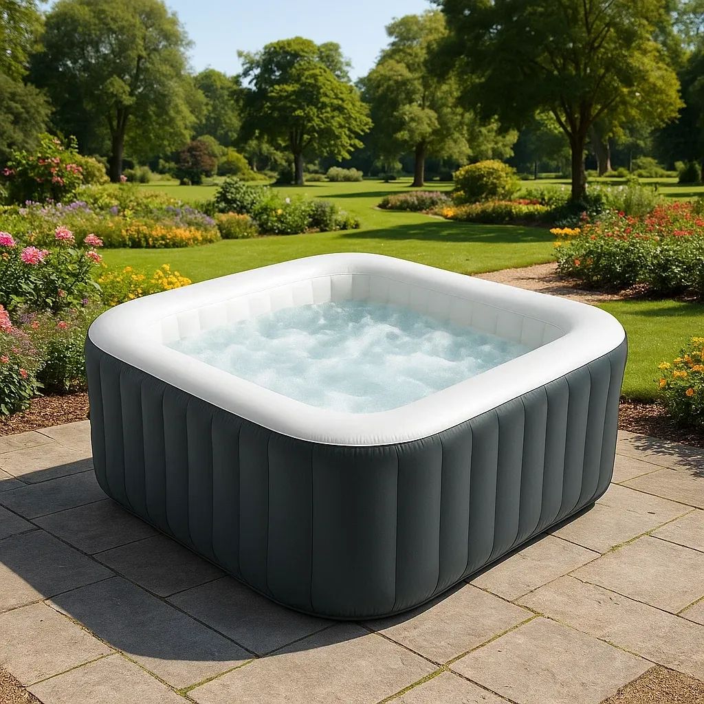 Spa gonflable 185x185x71 cm gris anthracite/blanc, pour 4 personnes wyIklHq294TQ-Meuzen