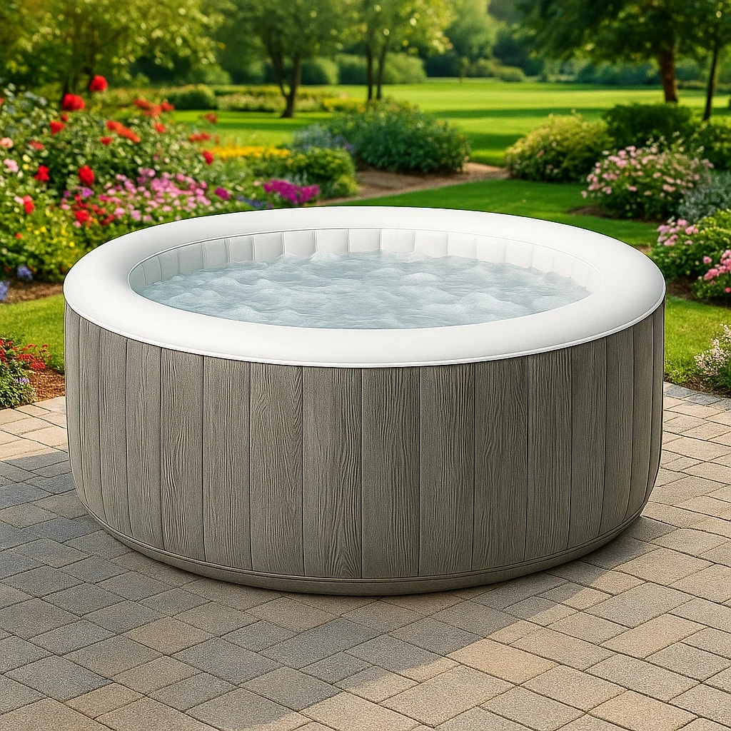 Spa gonflable 196x196x71 cm gris/blanc pour 4 personnes WCiNDpF295Mi-Meuzen