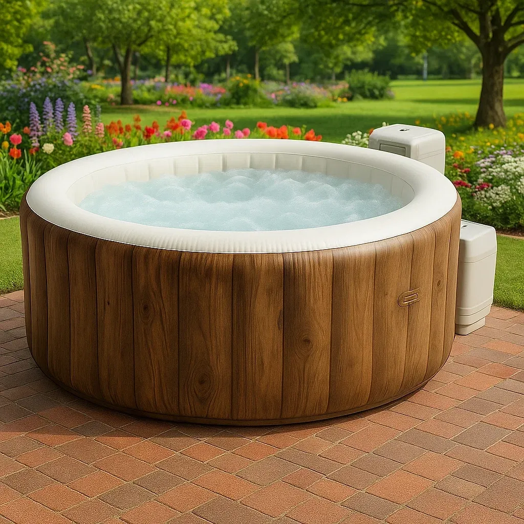 Spa gonflable 180x180x70 cm bois/blanc 4 personnes CLieUHo298ws-Meuzen