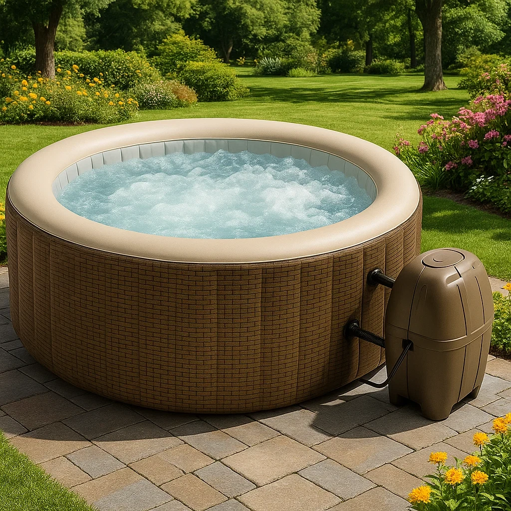 Spa gonflable 196x196x71 cm beige/marron pour 4 personnes DtUObTe302Ae-Meuzen