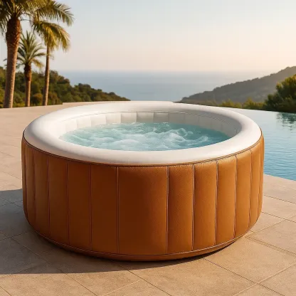 Spa gonflable 180x180x70 cm marron/blanc 4 personnes cmTyQbJ304LQ-Meuzen