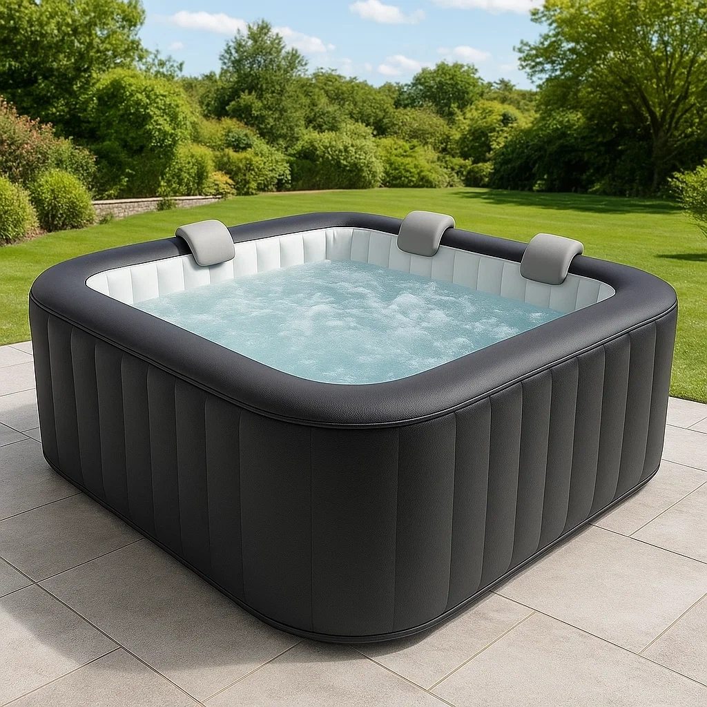Spa gonflable 200x200x70 cm, noir/blanc, 4 personnes tXsqNtJ305Lo-Meuzen