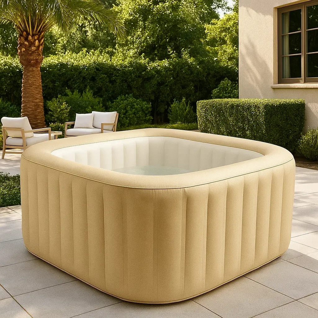 Spa gonflable 180x180x71 cm beige/blanc, pour 4 personnes JmACZLc306yw-Meuzen