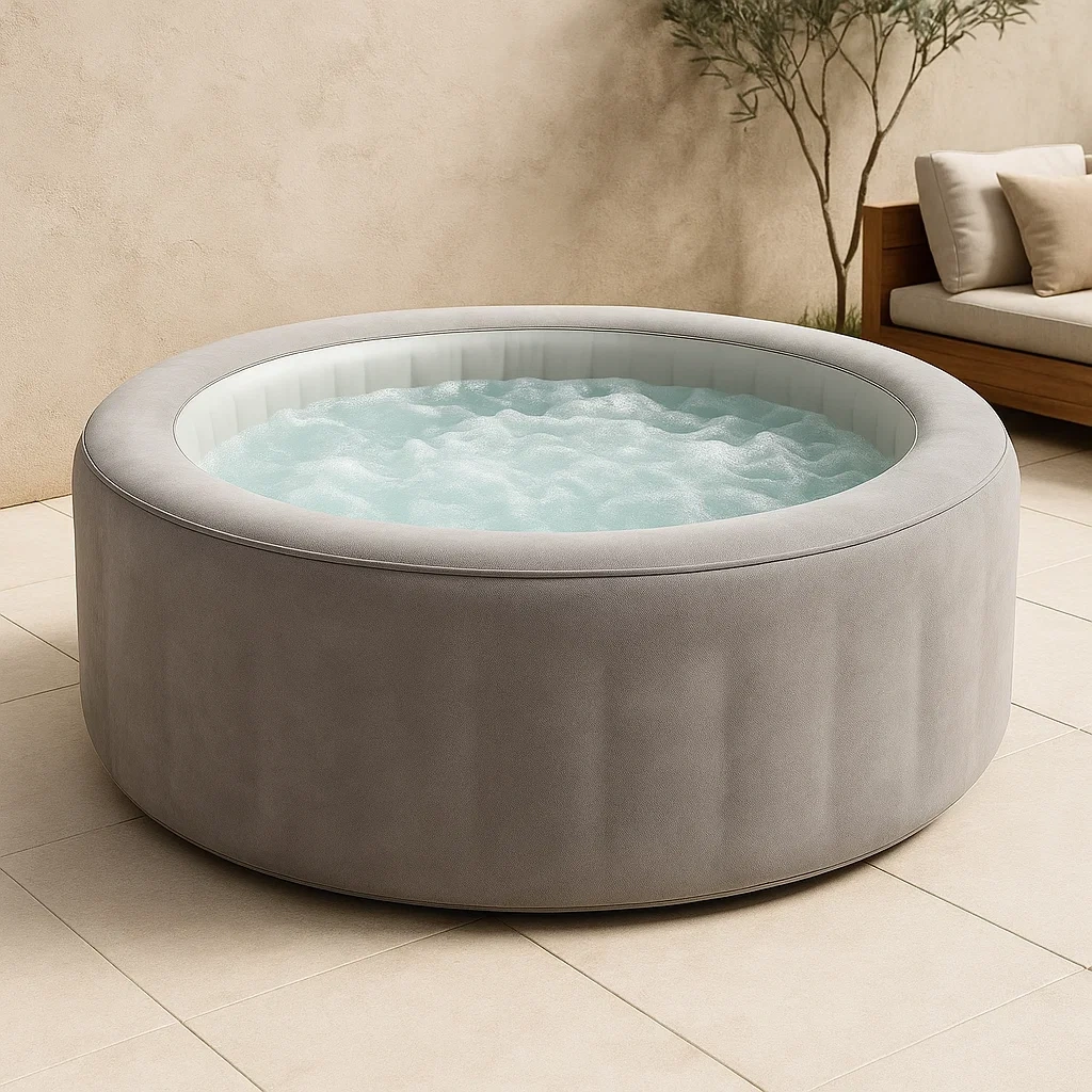 Spa gonflable 180x180x66 cm gris/blanc 4 personnes waSoaAN309cK-Meuzen