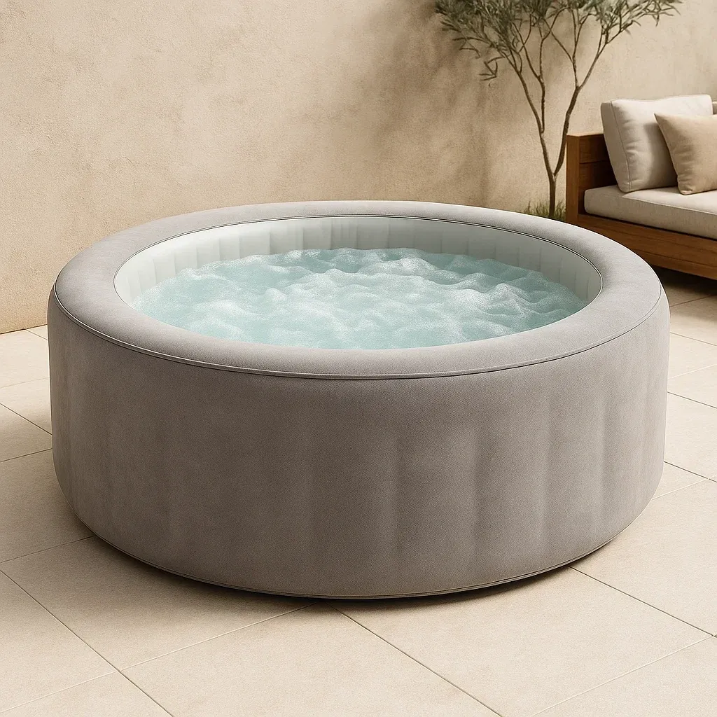 Spa gonflable 180x180x66 cm gris/blanc 4 personnes waSoaAN309cK-Meuzen