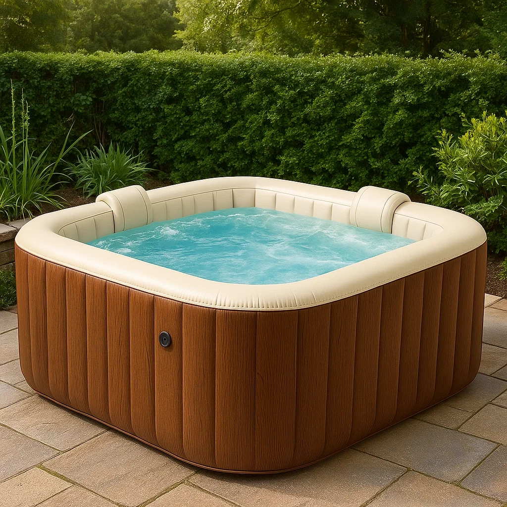 Spa gonflable 185x185x68 cm bois/beige 4 personnes zKnibgp310tl-Meuzen