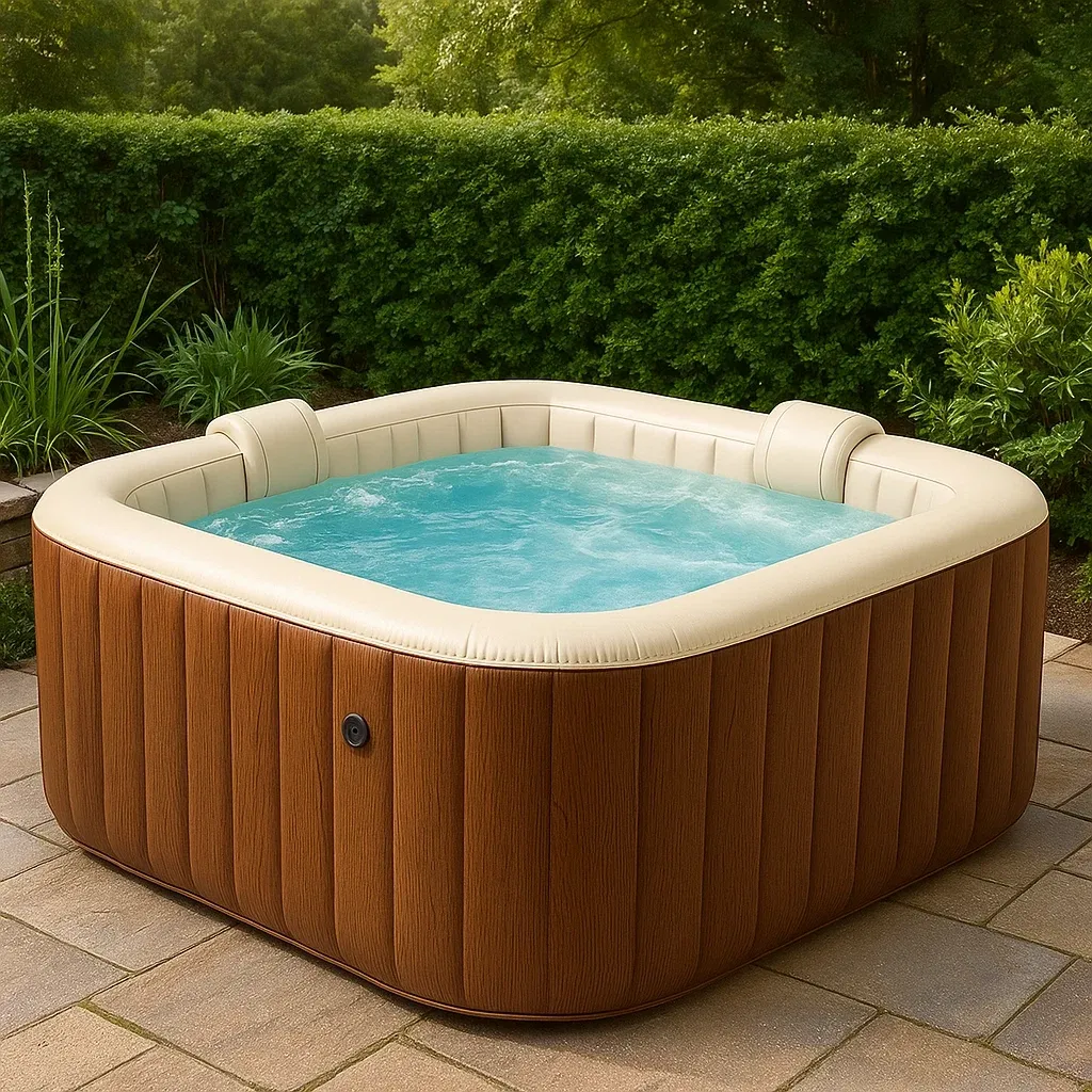 Spa gonflable 185x185x68 cm bois/beige 4 personnes zKnibgp310tl-Meuzen
