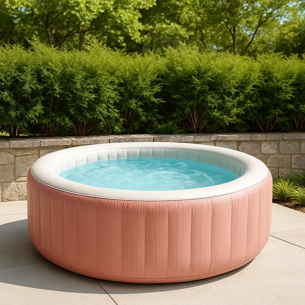 Spa gonflable 200x200x70 cm, rose/blanc, 4 personnes RZELWFB311rJ-Meuzen