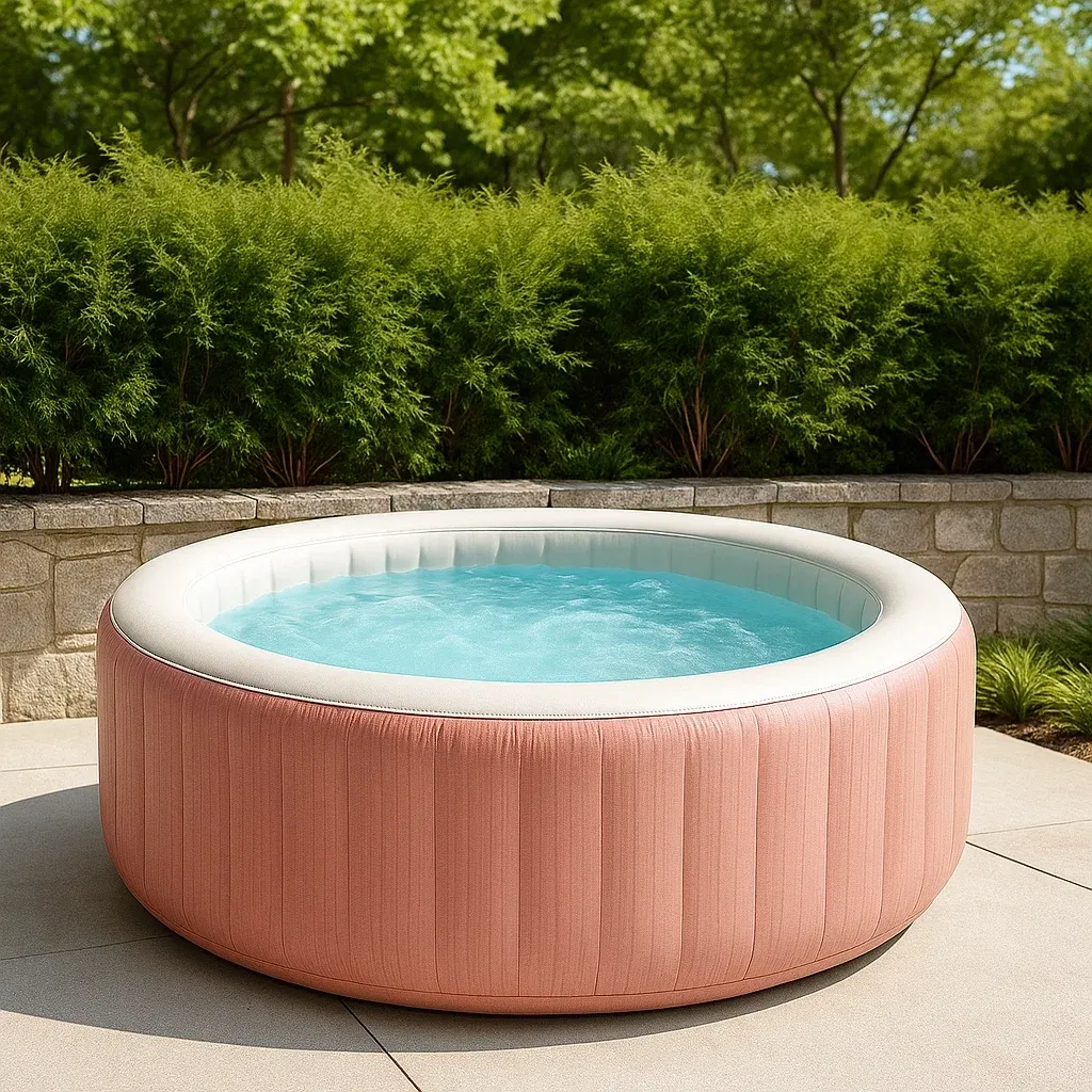 Spa gonflable 200x200x70 cm, rose/blanc, 4 personnes RZELWFB311rJ-Meuzen