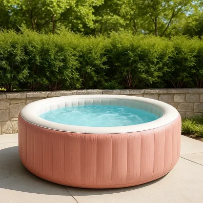 Spa gonflable 200x200x70 cm, rose/blanc, 4 personnes RZELWFB311rJ-Meuzen