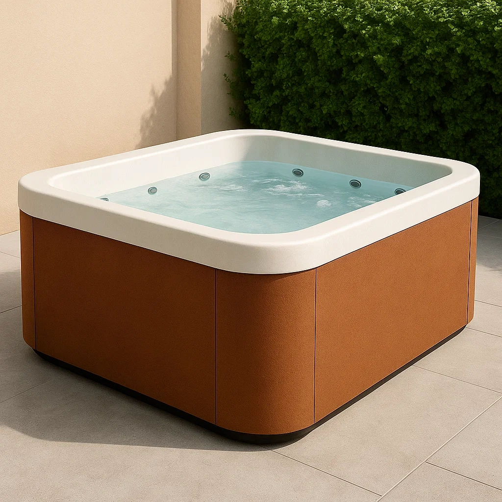 Spa rigide 188x150x76 cm marron/blanc 2 personnes TBFrGVn387MB-Meuzen