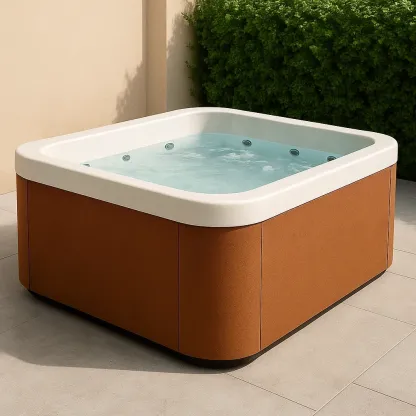 Spa rigide 188x150x76 cm marron/blanc 2 personnes TBFrGVn387MB-Meuzen