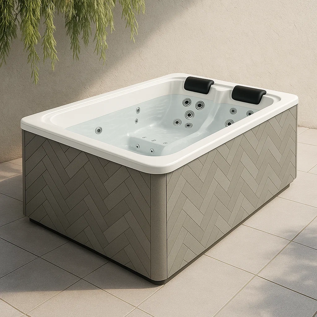 Spa rigide 200x130x80 cm blanc/gris 2 personnes uwbNfvM388uy-Meuzen
