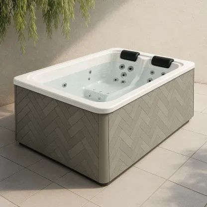 Spa rigide 200x130x80 cm blanc/gris 2 personnes uwbNfvM388uy-Meuzen