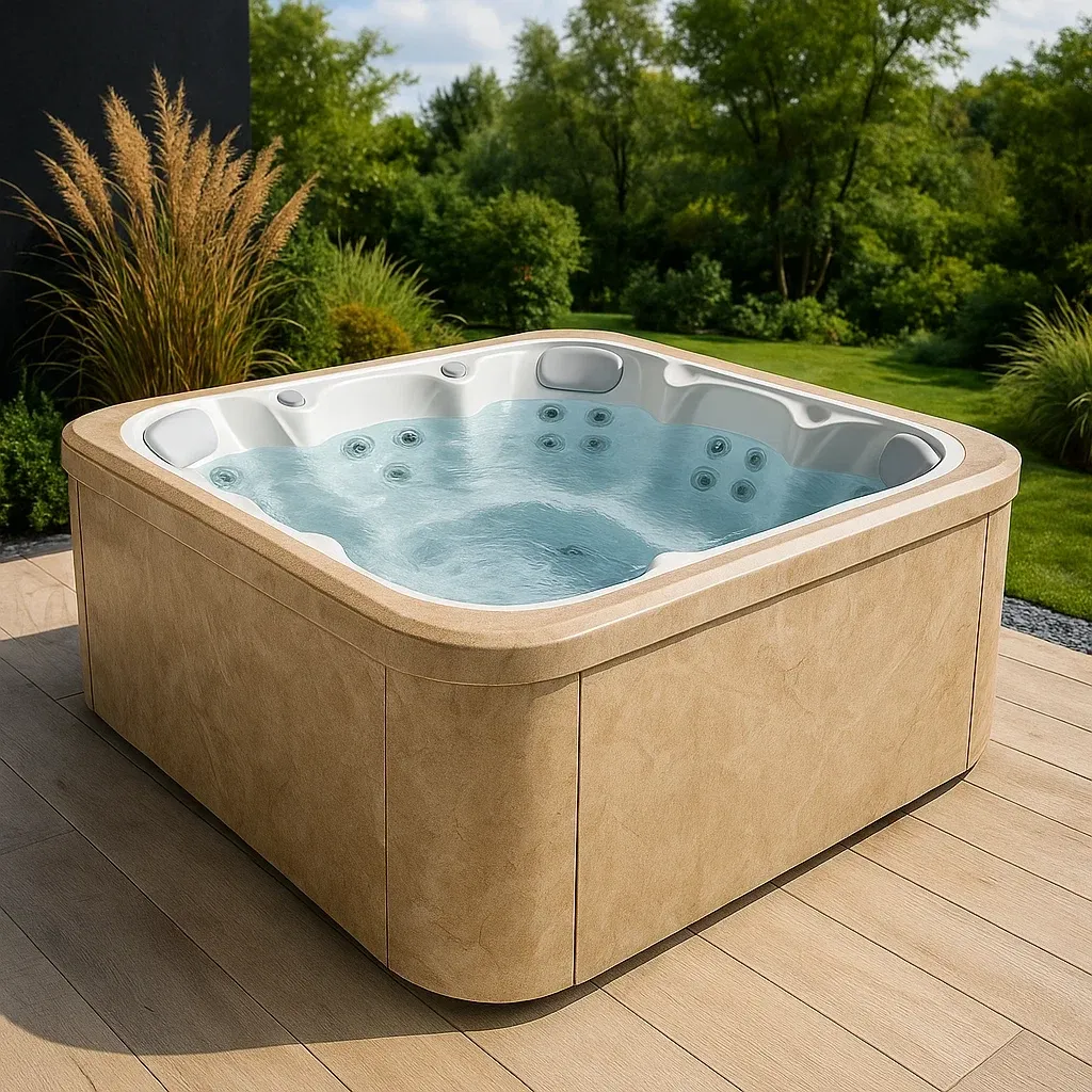 Spa rigide 200x200x75 cm, Beige/Blanc, 3 personnes PdflwGc390gT-Meuzen