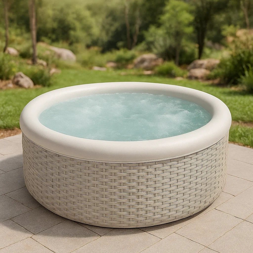 Spa rigide 180x180x65 cm, Gris clair/Blanc, 4 personnes zTlOfKG396LI-Meuzen