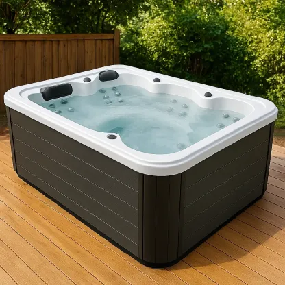 Spa rigide 185x125x75 cm noir/blanc 2 personnes BbsEiNB398SQ-Meuzen