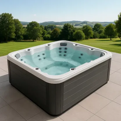 Spa rigide 215x180x88 cm gris foncé/blanc pour 4 personnes hkKRIJG403pe-Meuzen