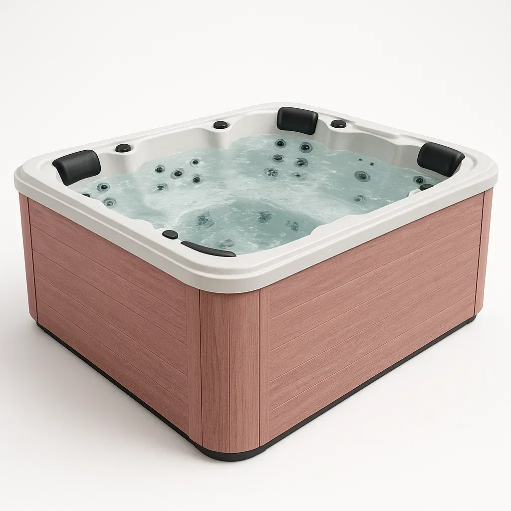 Spa rigide 200x200x90 cm bois rose/blanc pour 4 personnes qUbKvas367cm-Meuzen