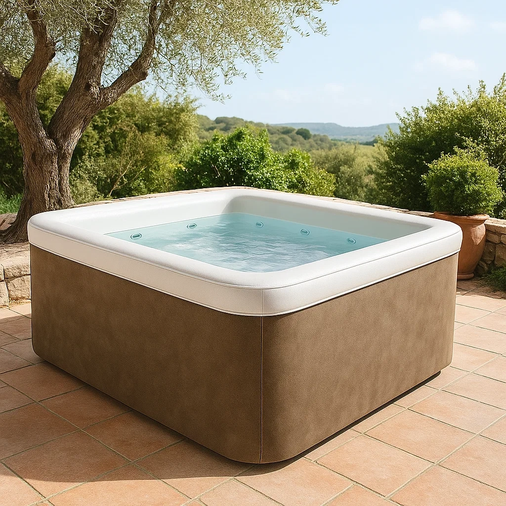 Spa rigide 180x180x65 cm, Beige/Blanc, 2 personnes syARZGE408Jd-Meuzen