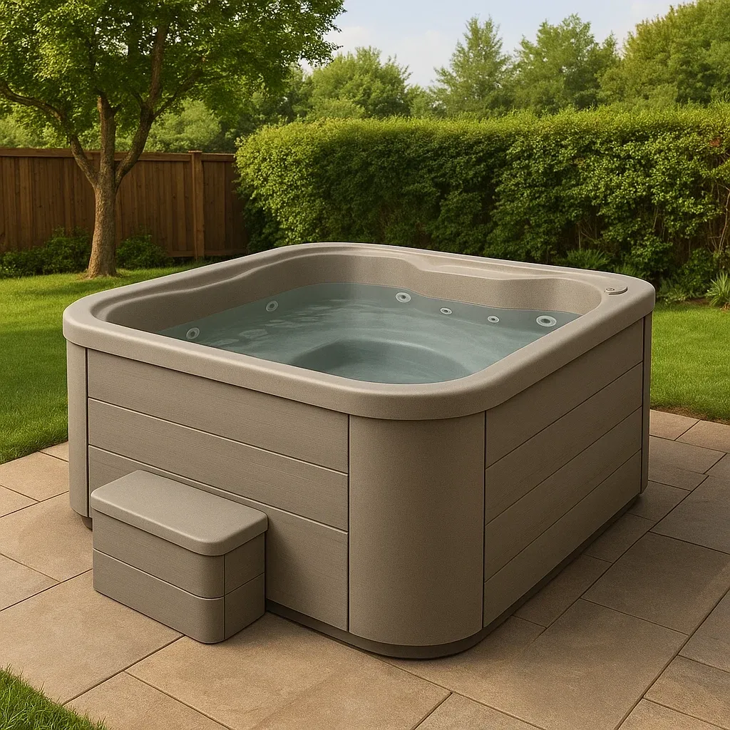 Spa rigide 220x210x75 cm gris taupe pour 4 personnes odOKbGa409NZ-Meuzen