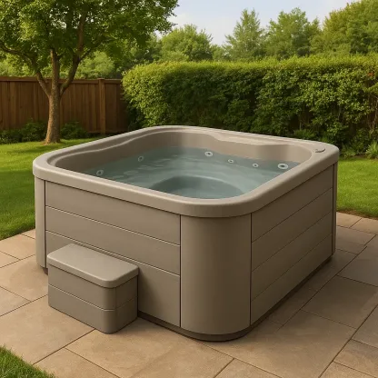 Spa rigide 220x210x75 cm gris taupe pour 4 personnes odOKbGa409NZ-Meuzen