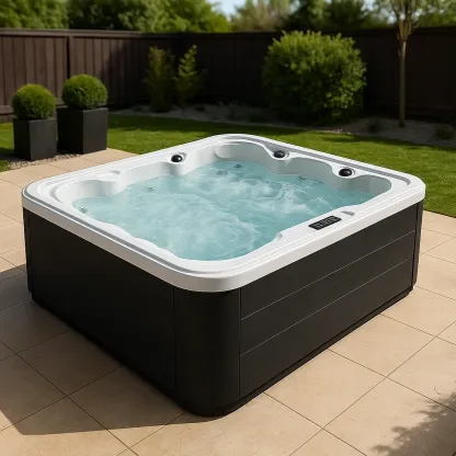 Spa rigide 210x210x85 cm noir/blanc 4 personnes OXPexAA410ka-Meuzen
