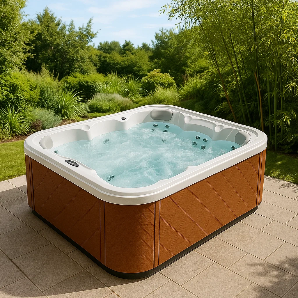 Spa rigide 200x200x90 cm marron/blanc 4 personnes oZPbkBx412yh-Meuzen